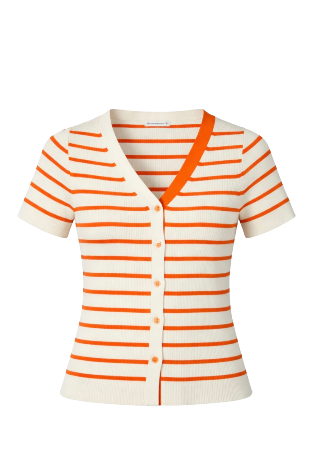 V Neck Stirped Cardigan