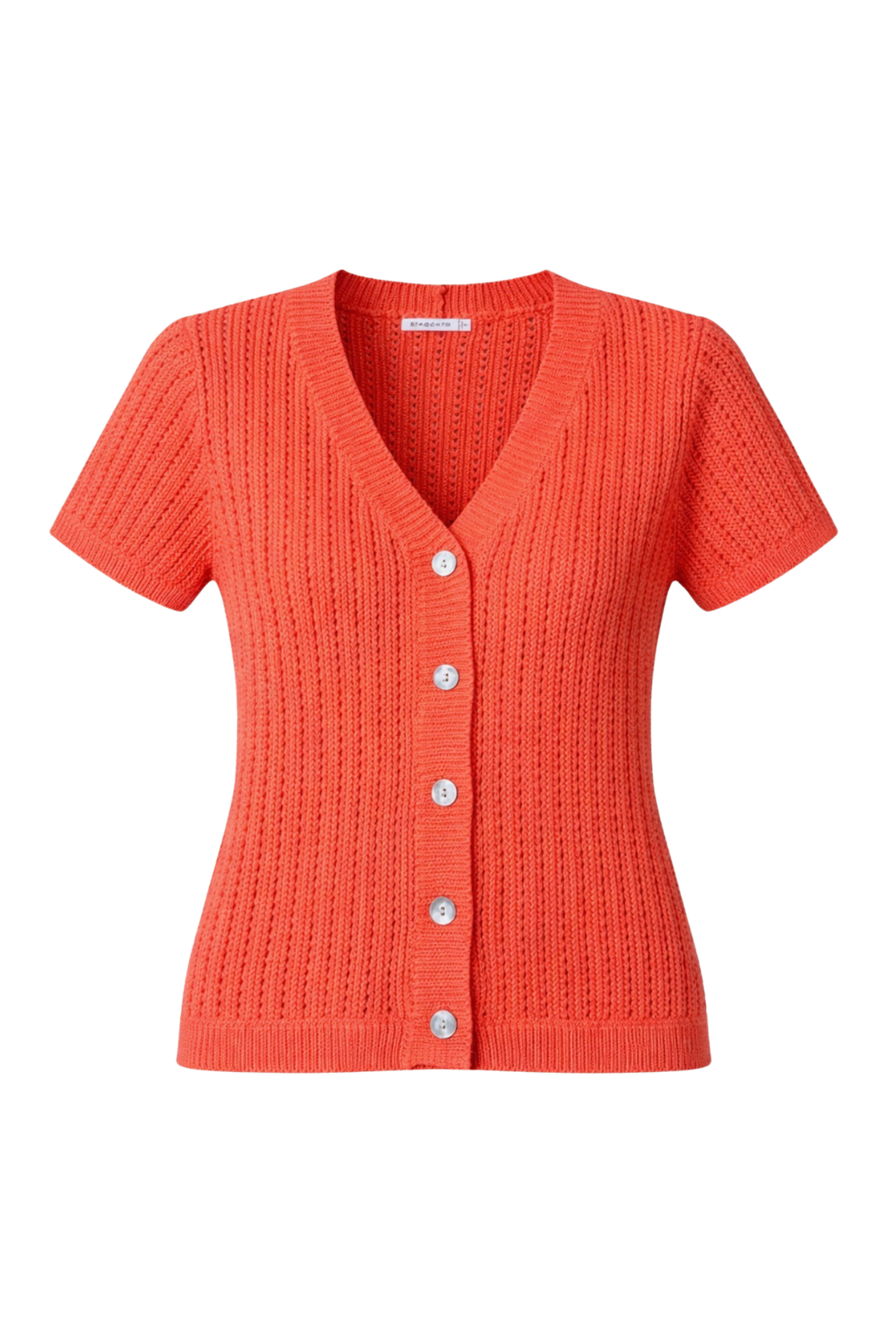 Orange V-Neck Cardigan