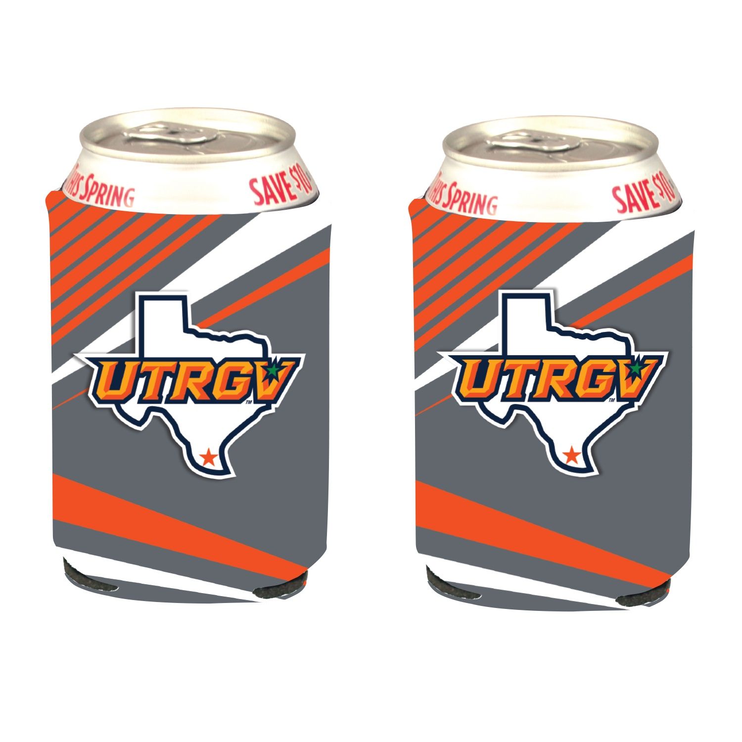 UTRGV/TX Abstract Stripe 12oz Koozie