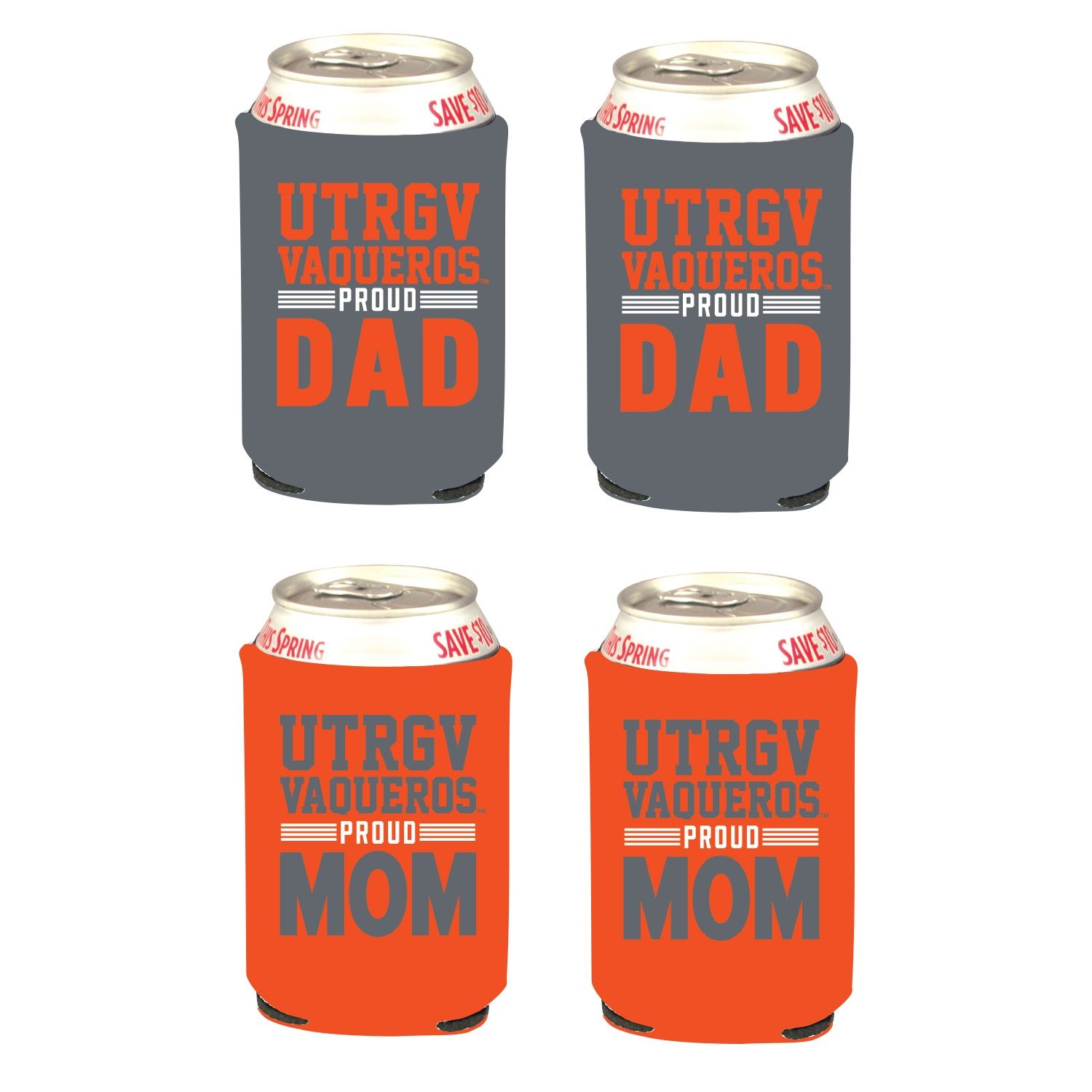 UTRGV MOM/DAD 12 oz Koozie Set of 2