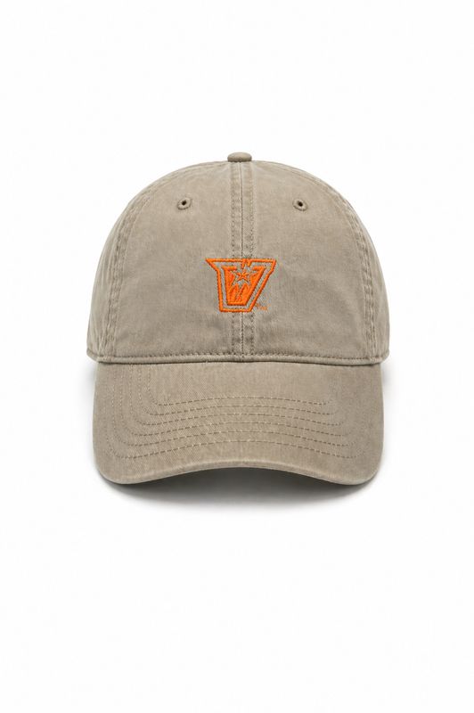 "V" Solid Dark Khaki Adjustable Cap