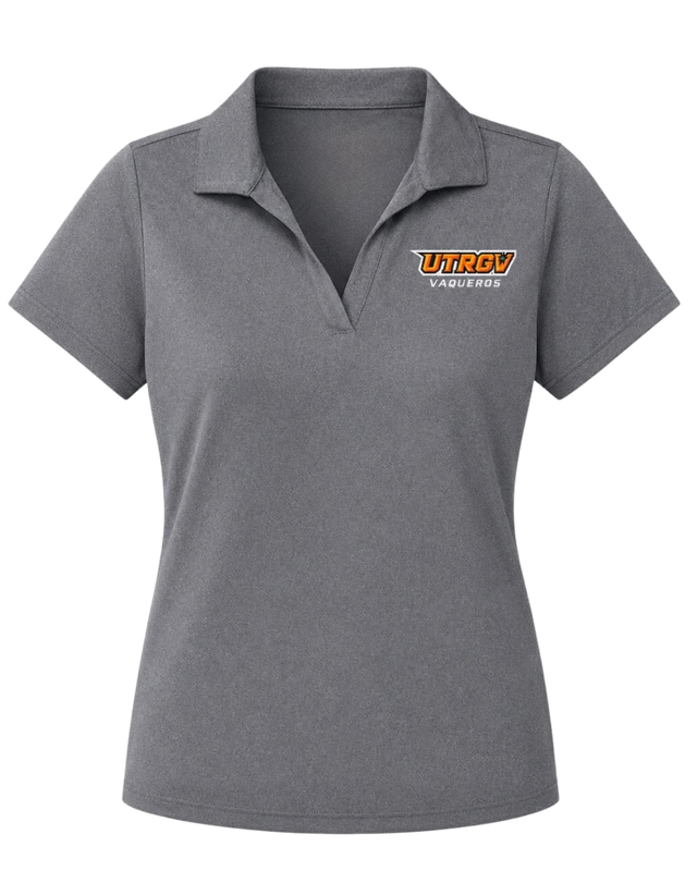 Ladies UTRGV Vaqueros V Neck Polo - Graphite