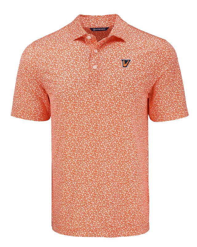 Men's Cutter &amp; Buck "V" Flora Print Polo - Orange