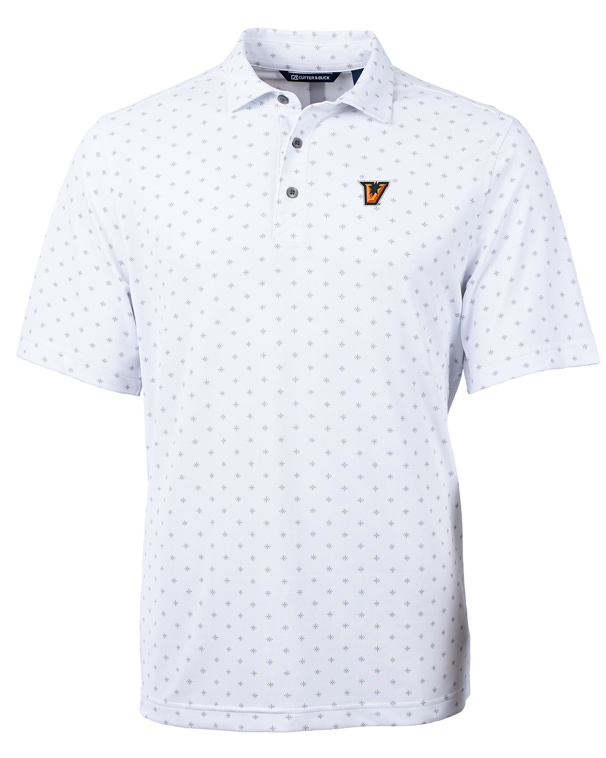 Men's Cutter &amp; Buck "V" Tile Print Pique Polo - White