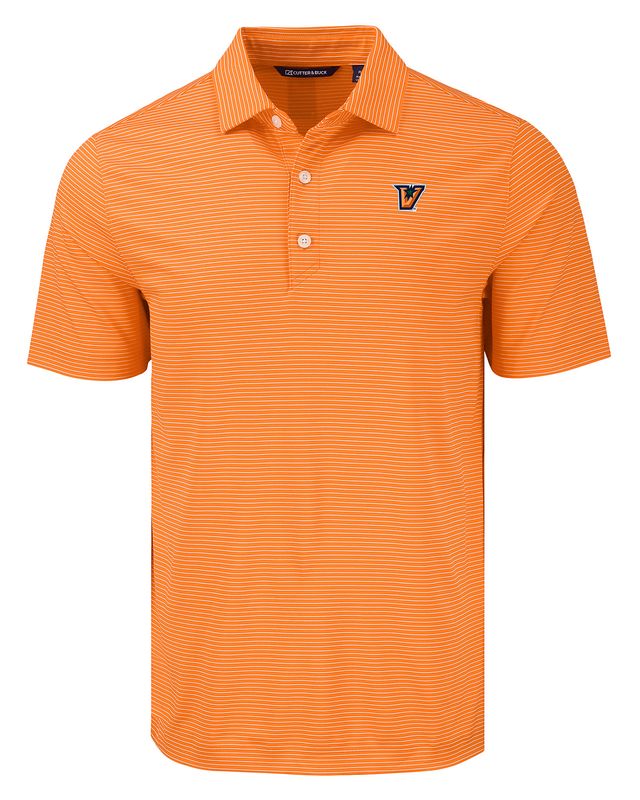 Men's Cutter &amp; Buck "V" Fine Line Striped Polo- Orange