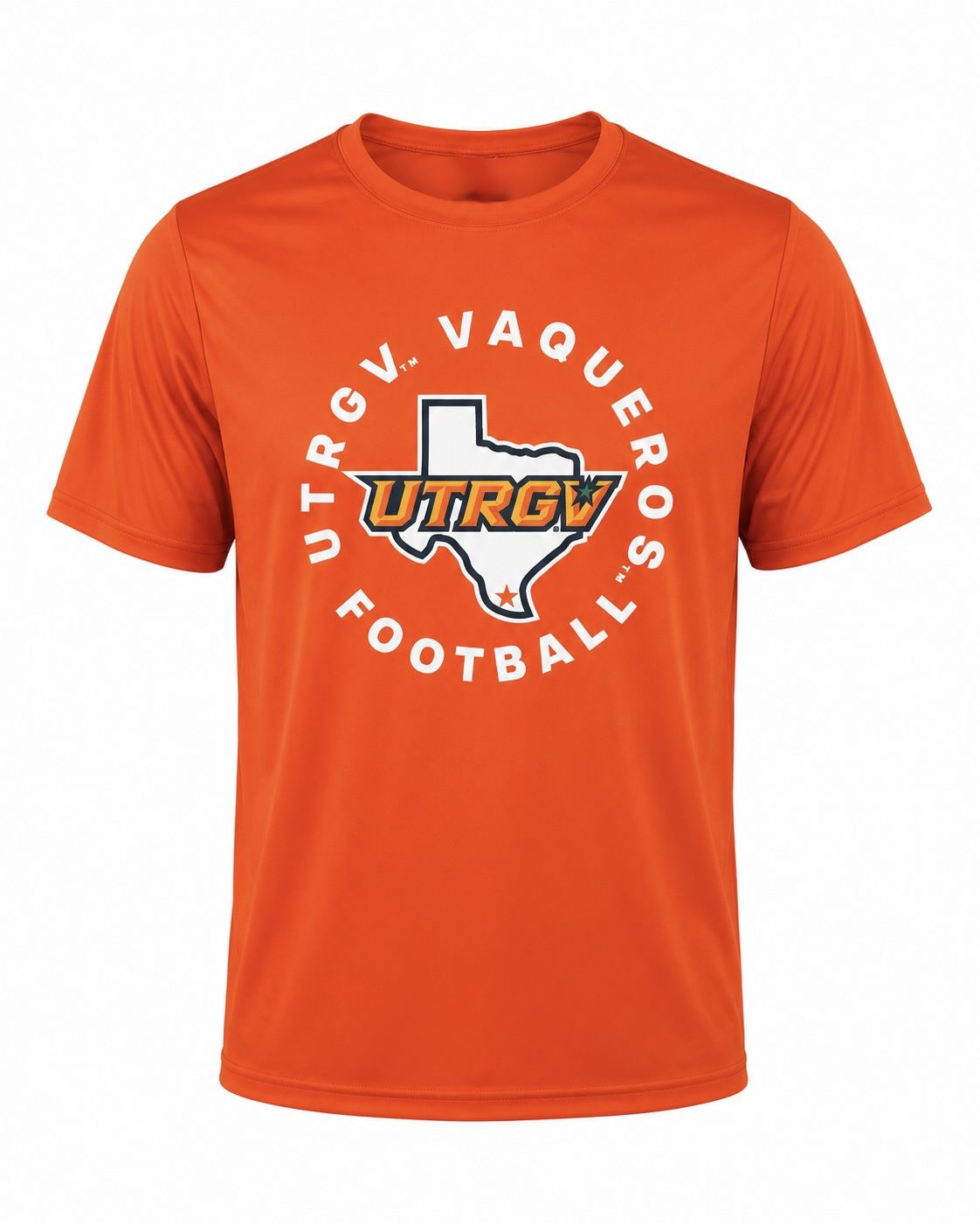 UTRGV Vaqueros Football Circle Dri-Fit T-Shirt - Orange