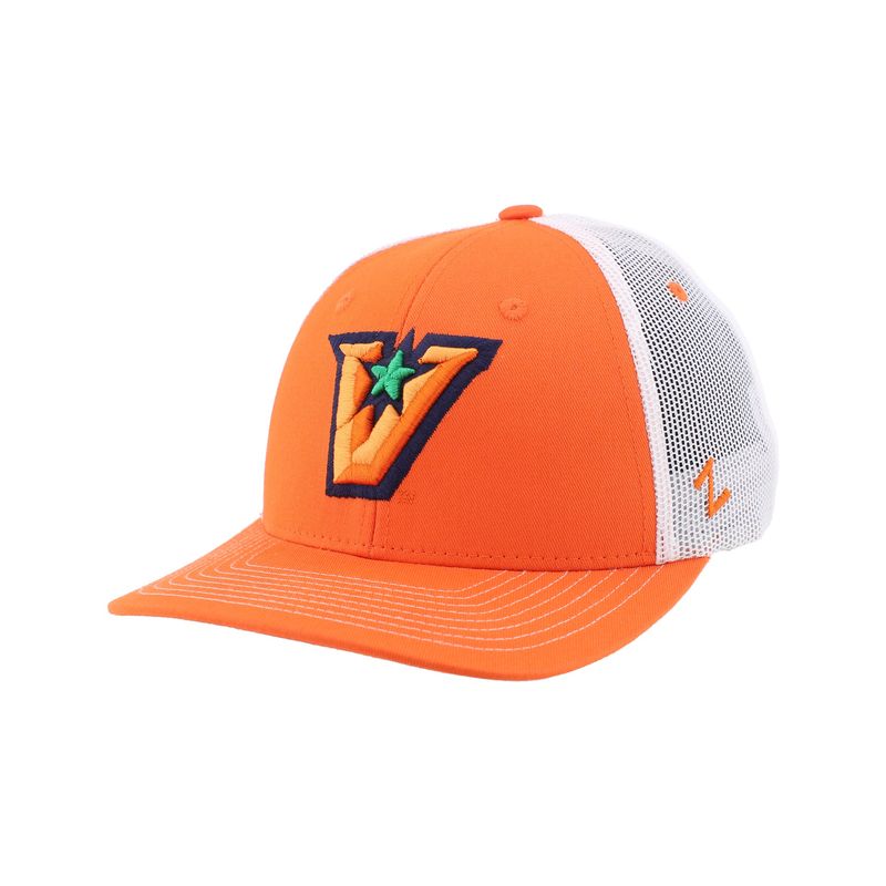 Zephyr 3D "V" Trucker Cap - Orange/White