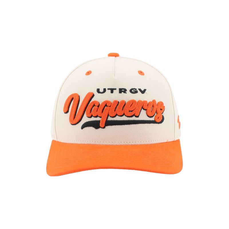 Zephyr UTRGV Vaqueros Semi-Curve Adjustable Cap - Khaki/Orange