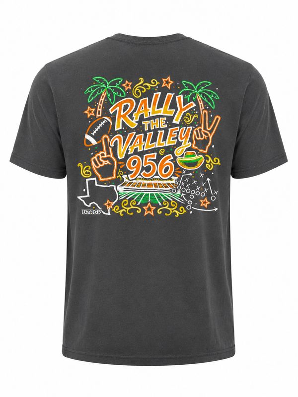 Rally the Valley Football Chalk Collage T-Shirt - Black