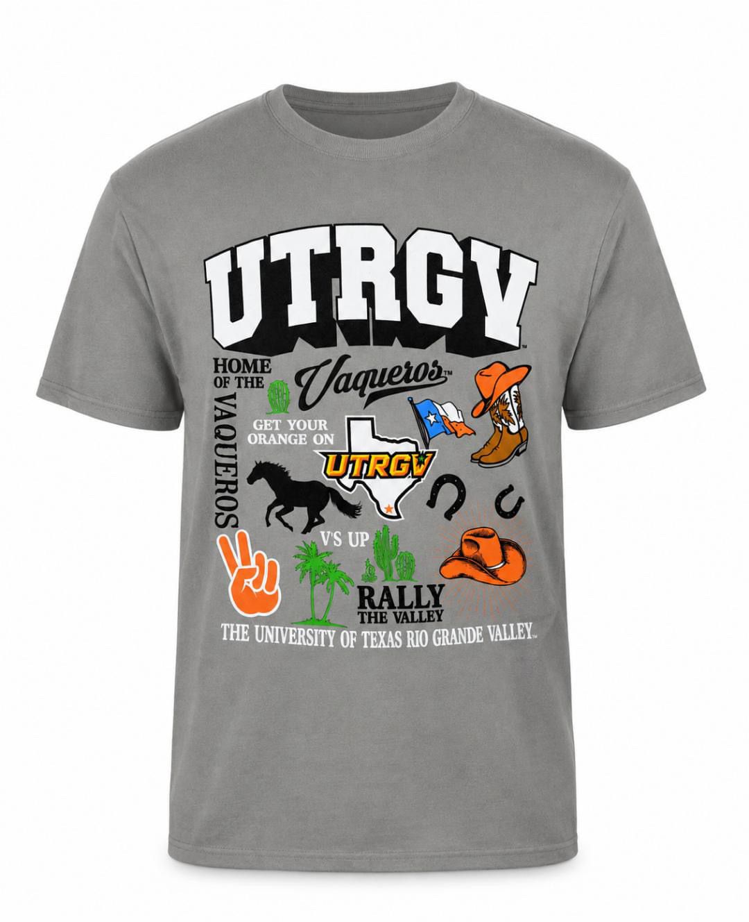 UTRGV Collage T-Shirt - Concrete Grey