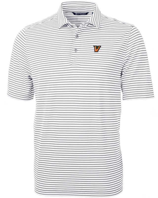 Cutter &amp; Buck Virtue Recycled Stripe Featherlight Pique Mens Polo