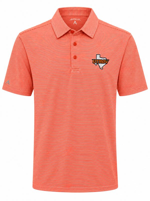 Antigua Men's Twine Polo - Mango/White