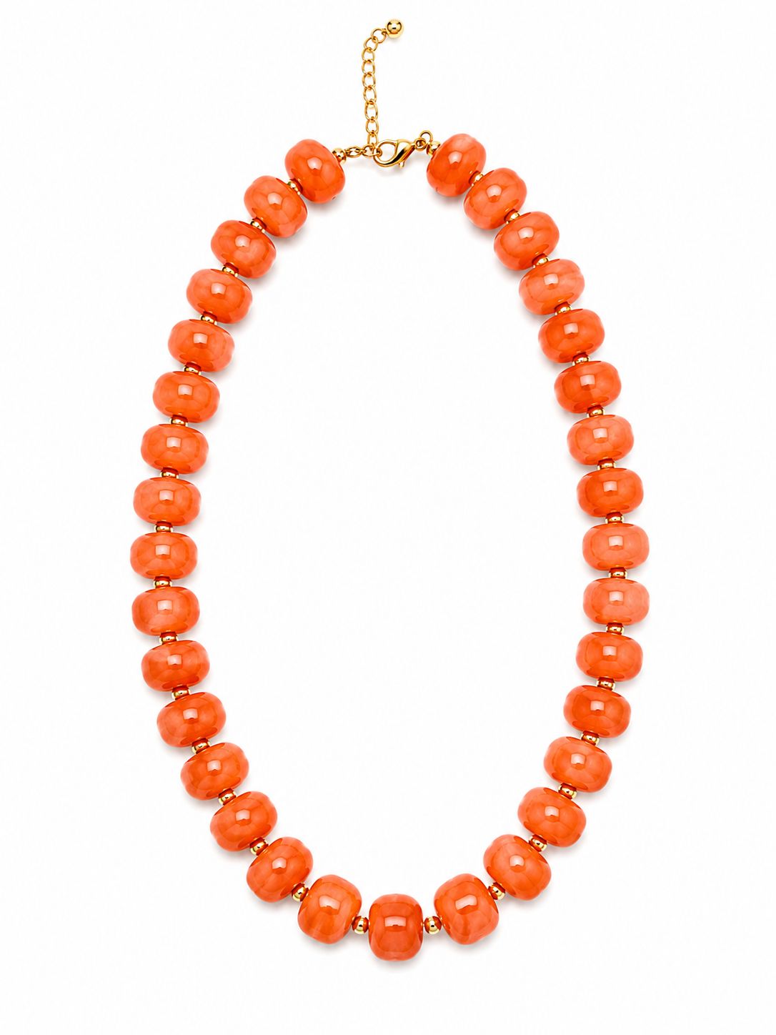Luxe Marbled Beaded Candy Necklace: Orange