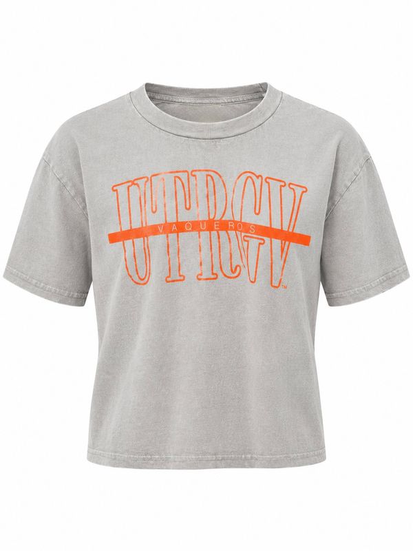 UTRGV Strikethrough Short 'N Sweet Tee - Light Grey