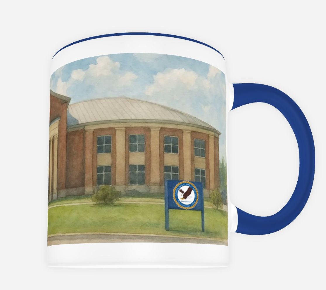 Coffee mug watercolor building