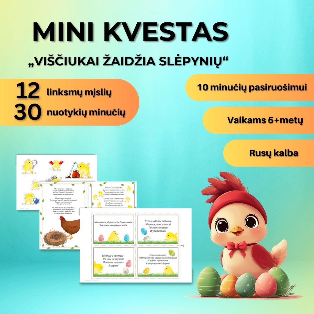 Mini kvestas „Viščiukai žaidžia slėpynių“, rusų kalba (PDF failas)
