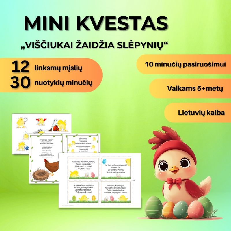 Mini kvestas „Viščiukai žaidžia slėpynių“, lietuvių kalba (PDF failas)