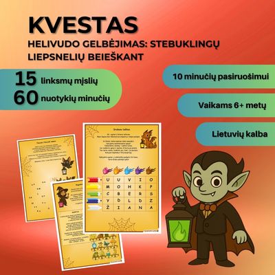 HELIVUDO GELBĖJIMAS: STEBUKLINGŲ LIEPSNELIŲ BEIEŠKANT, lietuvių kalba, 6+ metų vaikams (PDF failas)