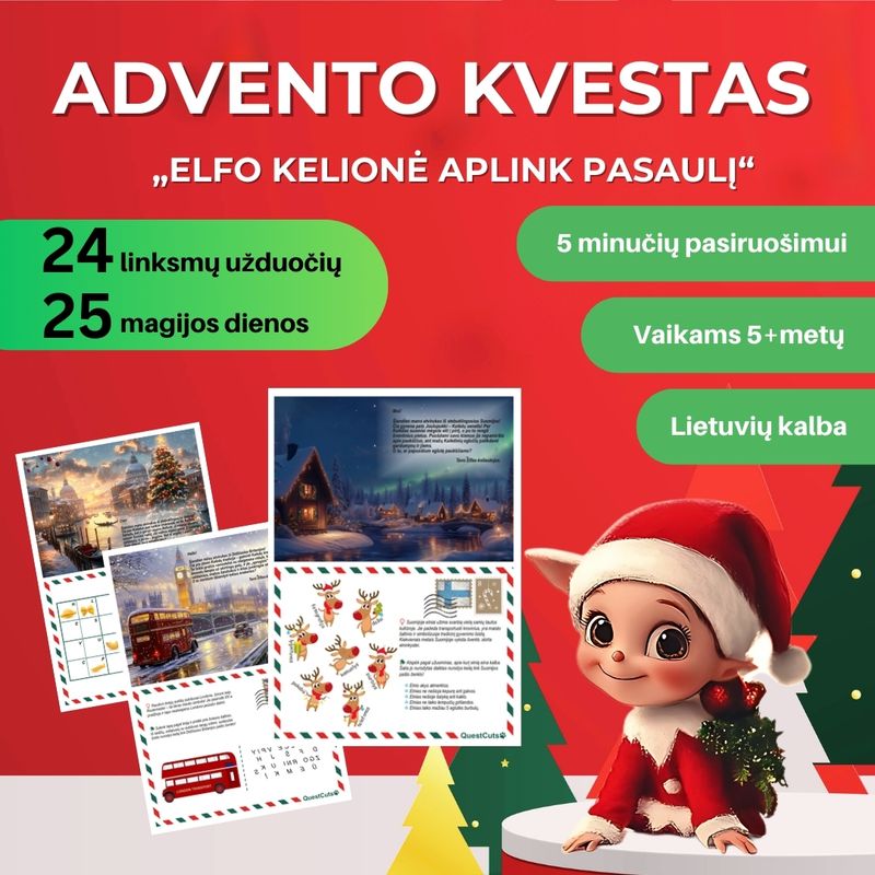 Advento kvestas „Elfo kelionė aplink pasaulį“, lietuvių kalba (PDF failas)