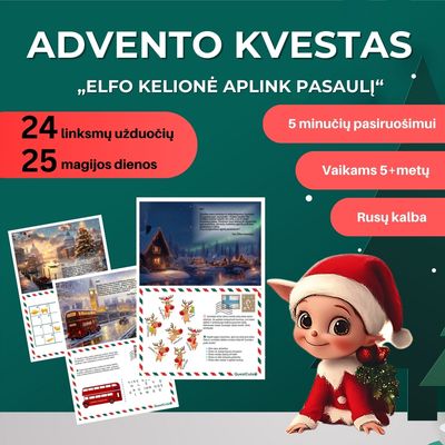 Advento kvestas „Elfo kelionė aplink pasaulį“, rusų kalba (PDF failas)