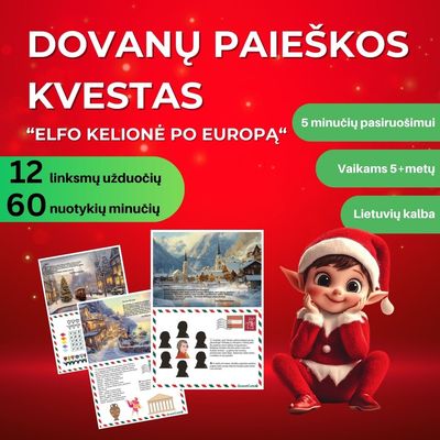Dovanų paieškos kvestas „Elfo kelionė po Europą“, lietuvių kalba (PDF failas)