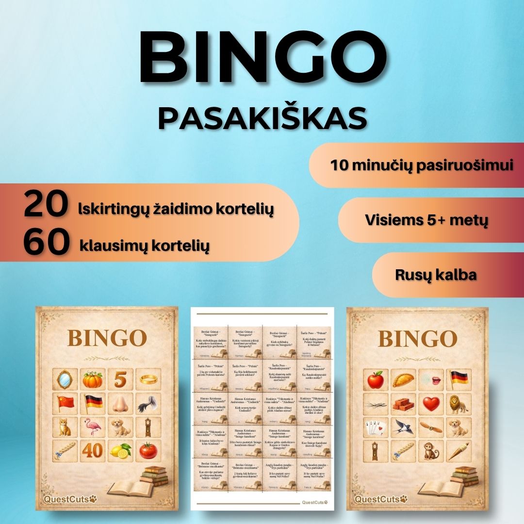 Žaidimas „Pasakiškas BINGO“ rusų kalba (PDF failas)