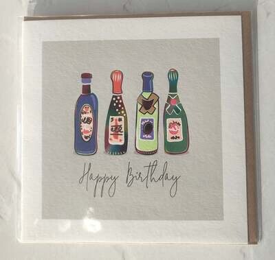 Card - Happy Birthday - Bottles