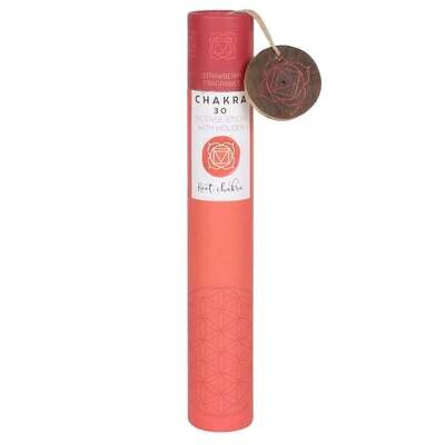 Chakra 30 Incense Sticks with Holder - Root Chakra - Strawberry Fragrance