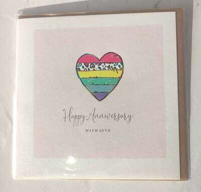 Card - Anniversary - Rainbow Heart