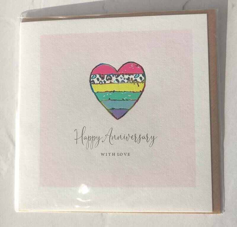 Anniversary Rainbow Heart - Greeting Card