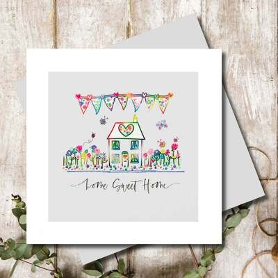 Card - Home Sweet Home - Home and Bunting