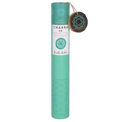 Chakra 30 Incense Sticks with Holder - Heart Chakra - Mint Fragrance