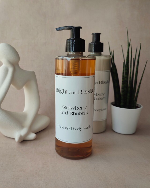 Strawberry and Rhubarb  H+B wash - 500ml