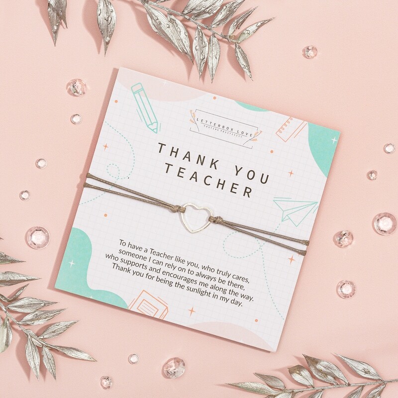 Thank You Teacher Wish Bracelet