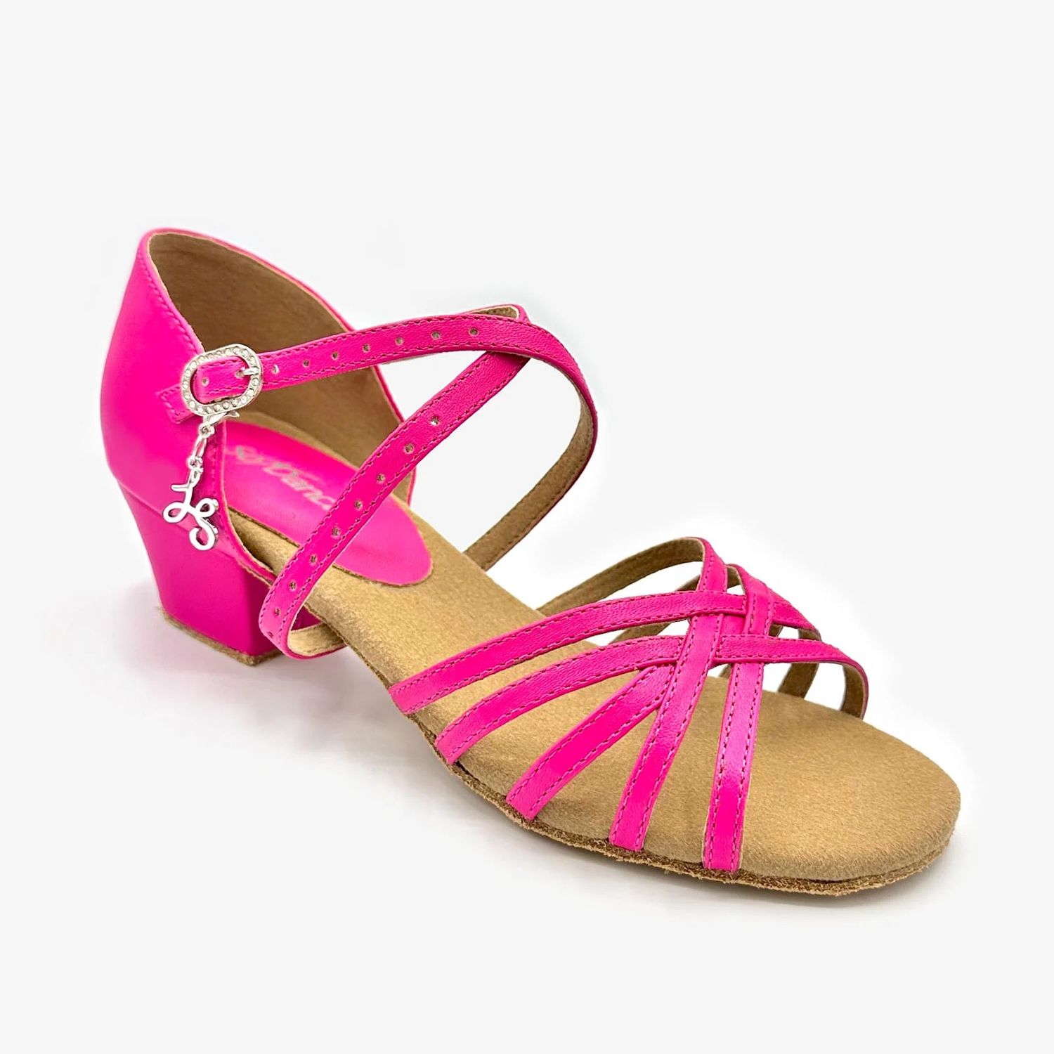 BL300 Mambo Open Toe Ballroom Shoe - Lacey Schwimmer 1.25&quot;, Color: Hot Pink, Size: 7.5 M