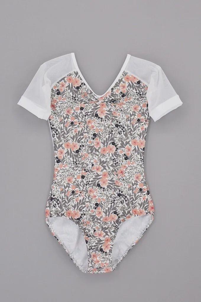 2109C Chloe in Chelsea Short Sleeve Leotard, Color: Chelsea, Size: Medium