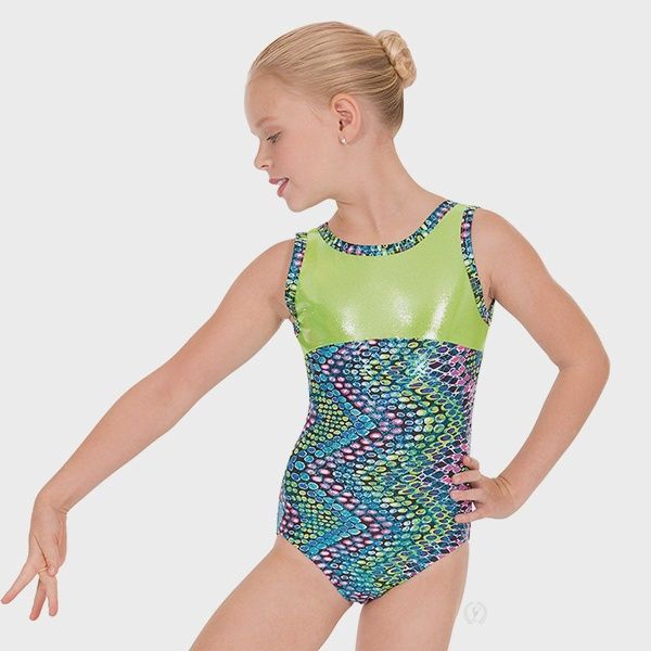 54550 Dizzy Dots Gymnastics Leo, Color: Turqoise, Size: L