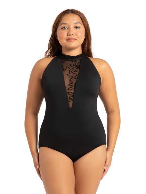 12159W Danza High Neck Leotard