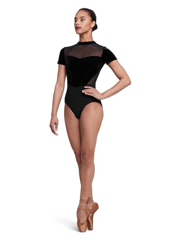 L5272 Mock Neck Cap Sleeve Leotard