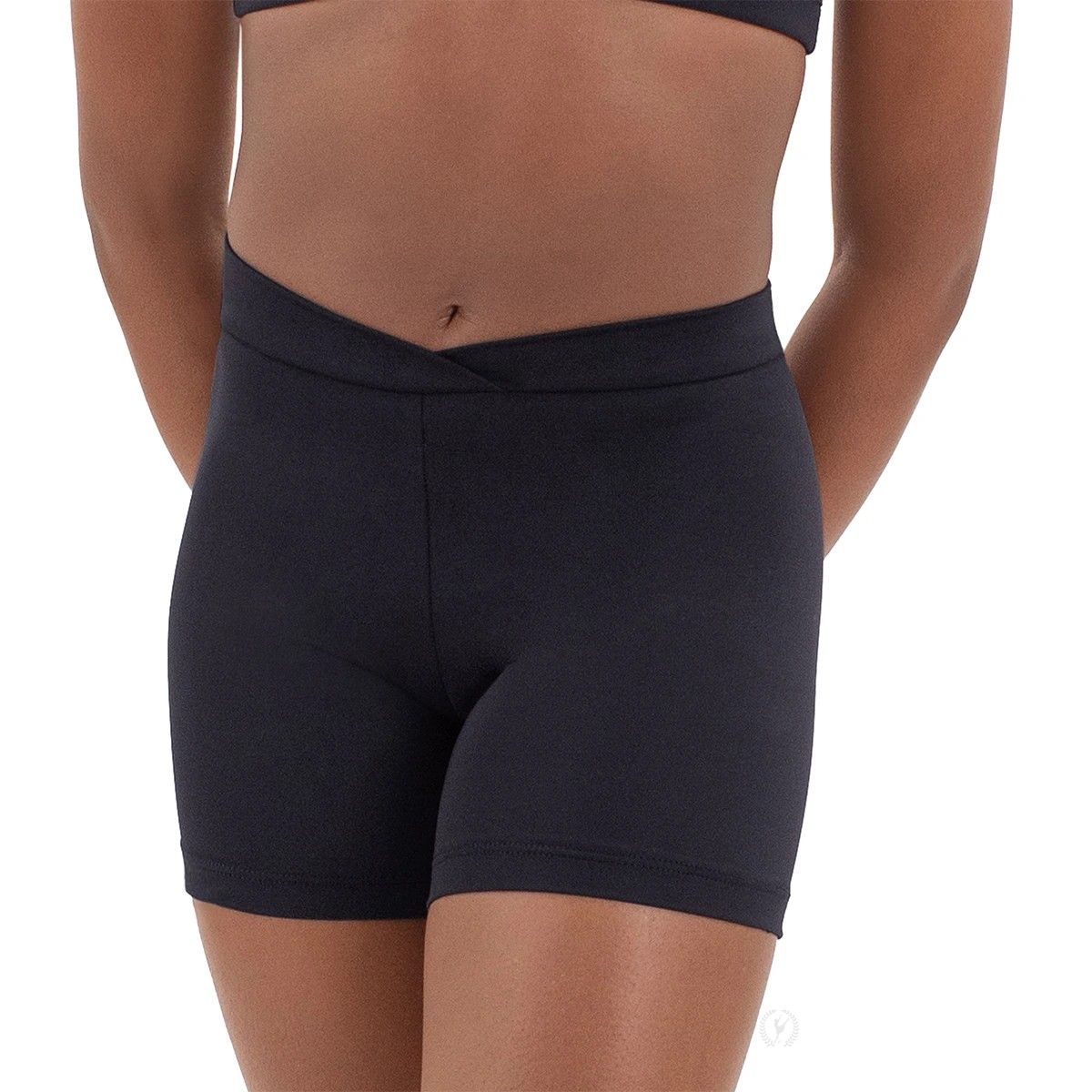 44329c Girls Microfiber V Waist Athletic Shorts