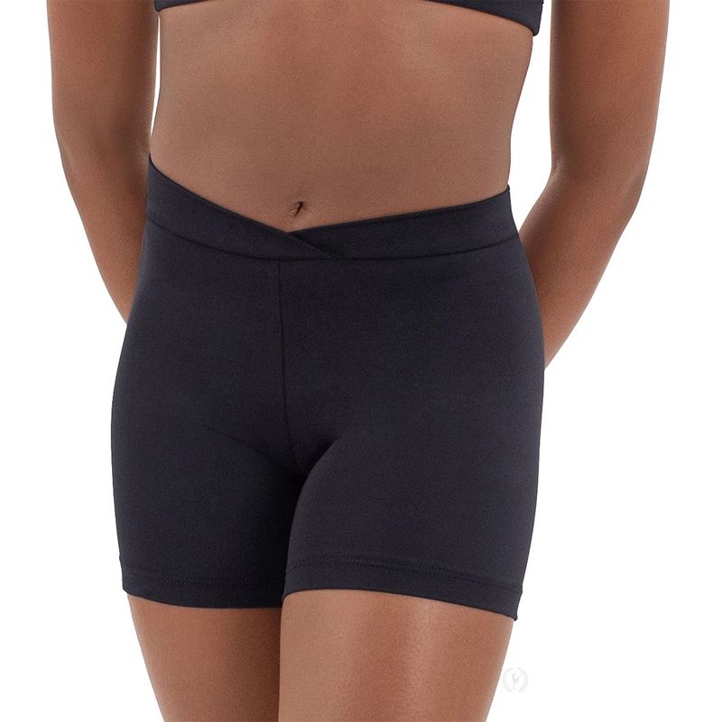44329c Girls Microfiber V Waist Athletic Shorts