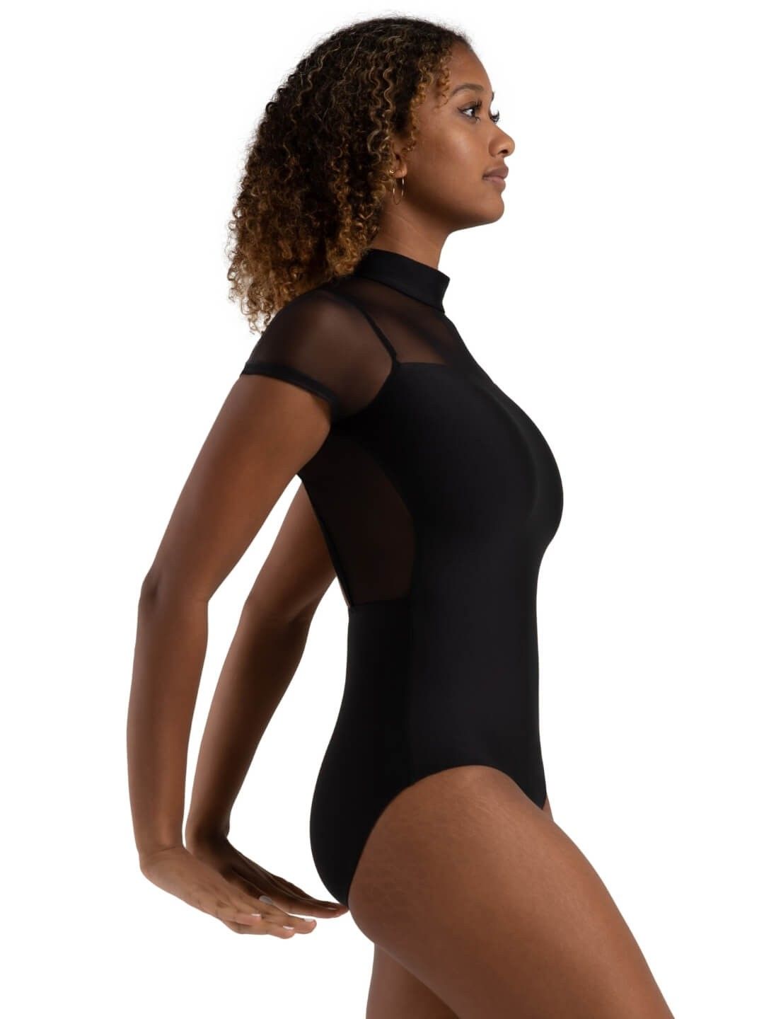 12271W Blackthorn Short Sleeve Leotard, Color: Black, Size: Small
