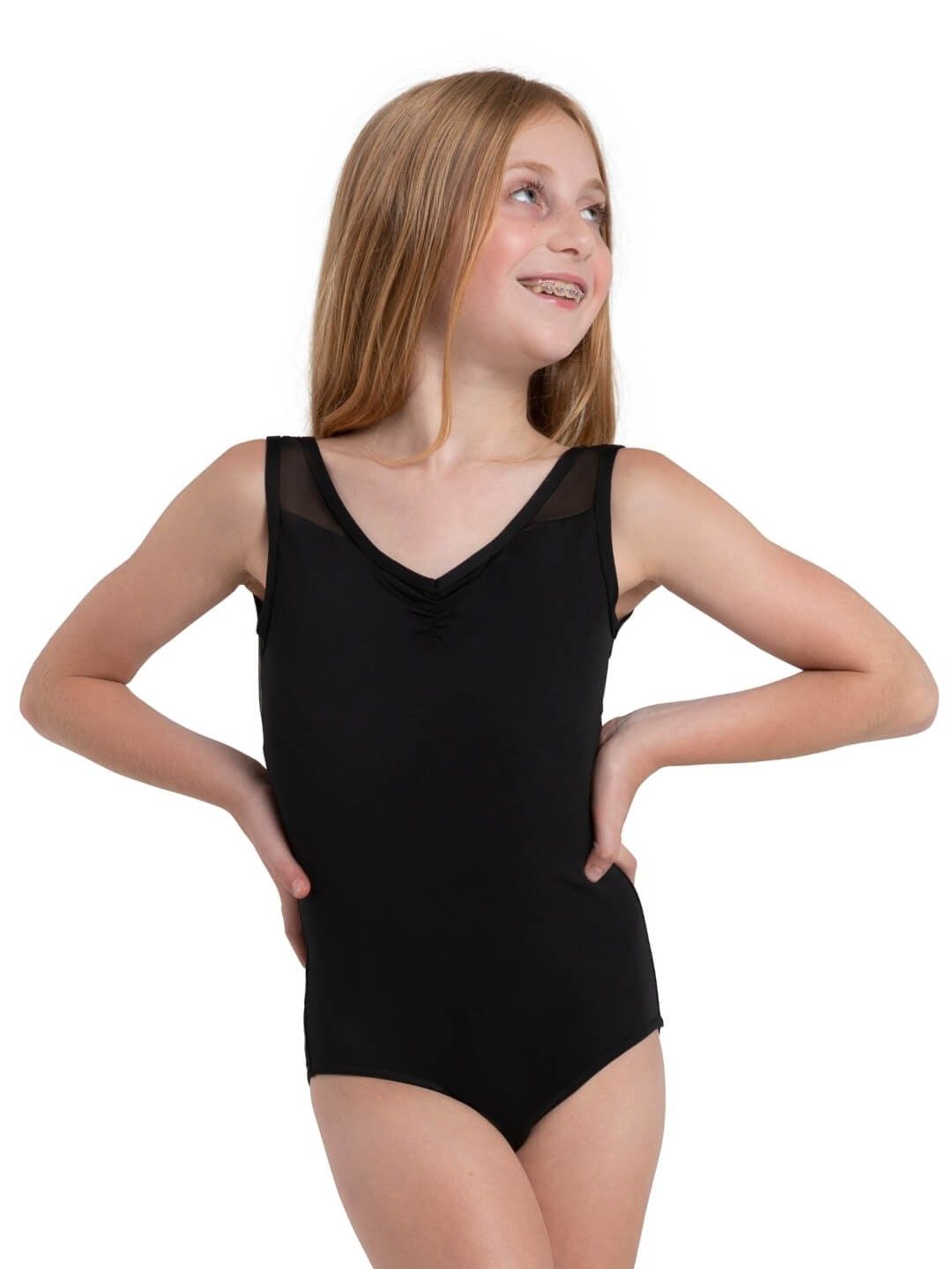 12291C Diamond Tank Leotard, Color: Black, Size: Small
