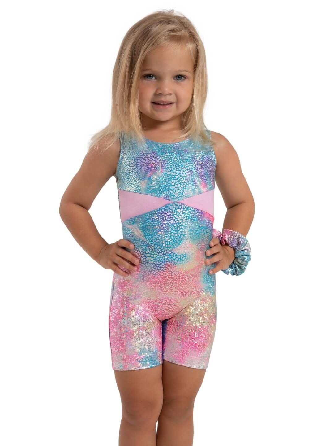 12303C Stardust Biketard, Color: PFR, Size: Toddler
