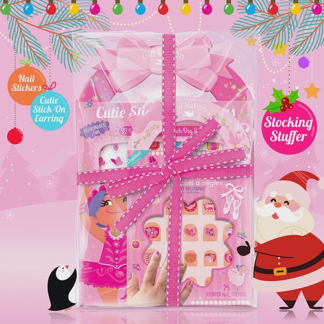 Cutie Stick-On Earring &amp; Nail Sticker Gift Set - Ballerina