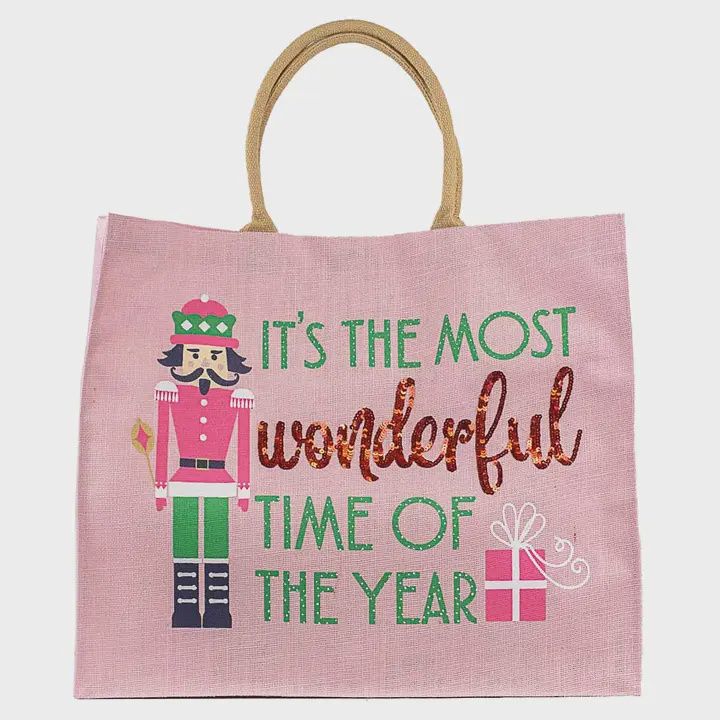 Most Wonderful Time Carryall Tote - Light Pink - 22x19x8