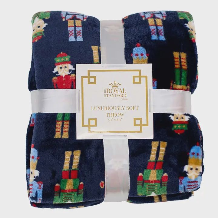 Nutcracker March Throw Blanket 50x60 - Navy