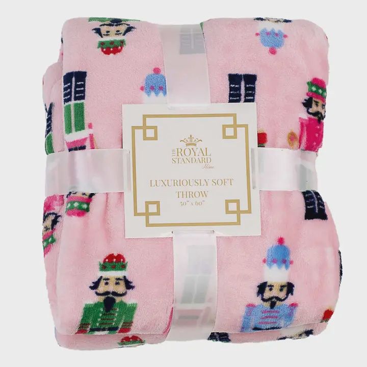 Nutcracker March Throw Blanket 50x60 - Pink