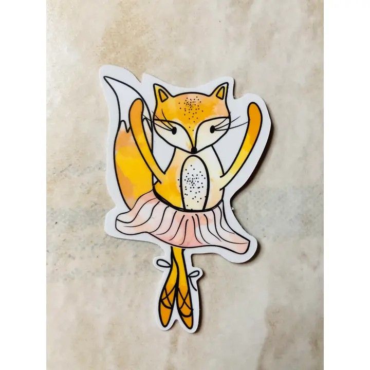 0321 Fox Ballerina Vinyl Sticker