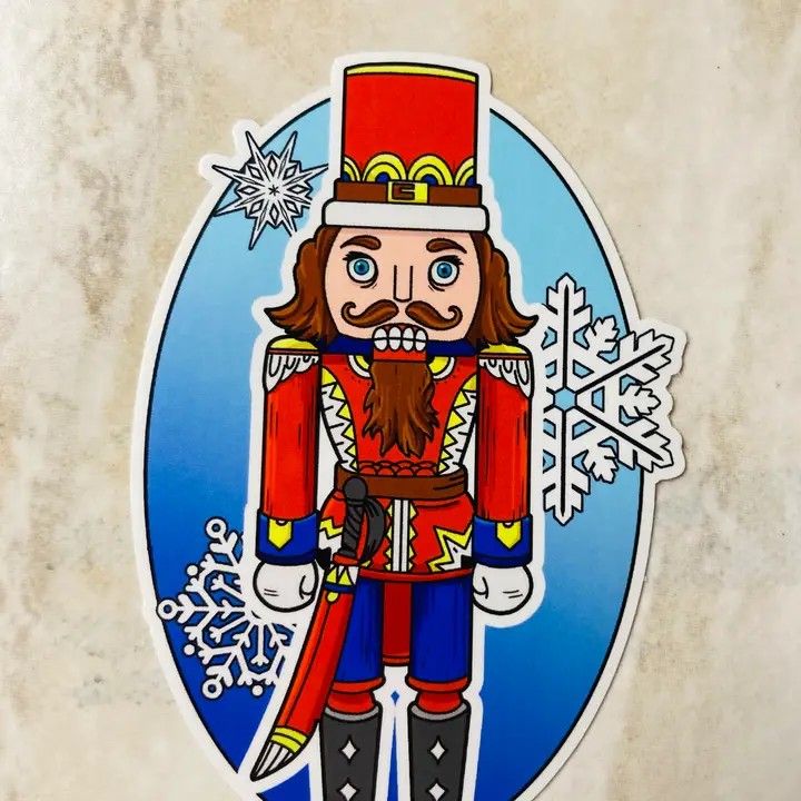 0437 Nutcracker Soldier Snowflake Sticker
